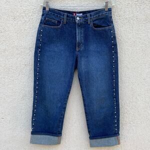 Vintage 90s Y2K Bongo Jeans 9 L Studded Crop Baggy Rapper